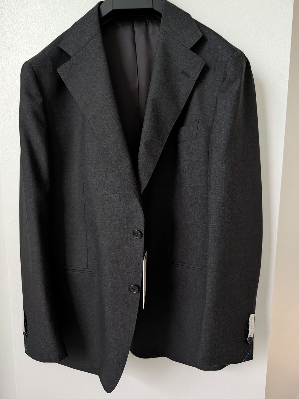 NWT Suitsupply Havana Dark Grey Wool Blazer Suit Jacket | 46S | Tropical Wool